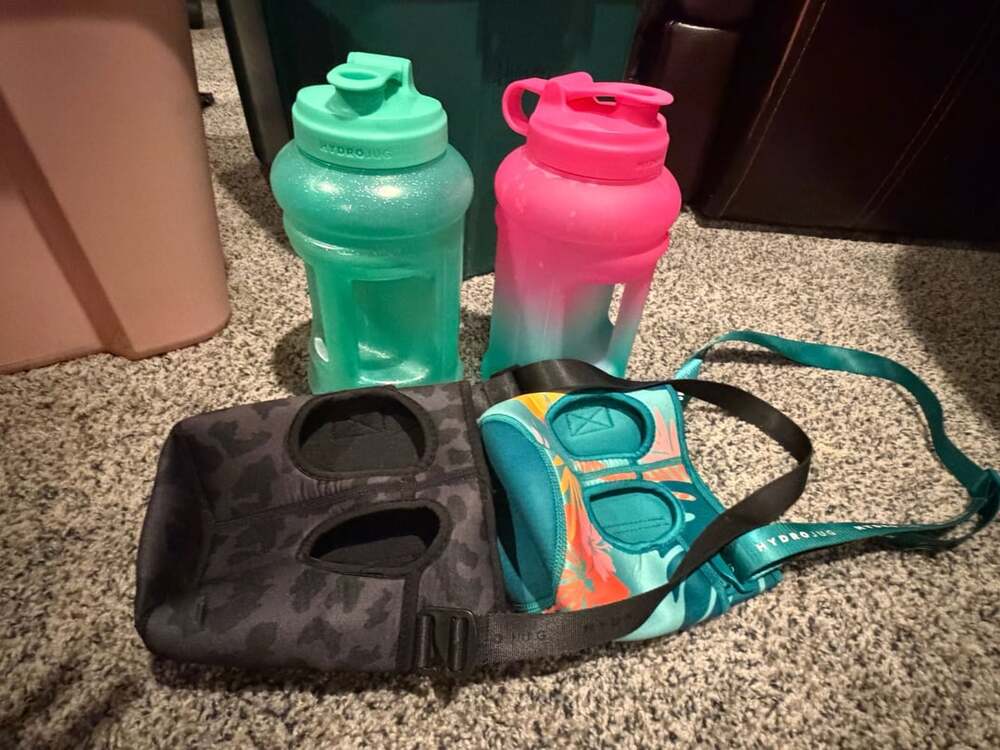 HydroJug Water Bottle with Silicone Sleeve and Carrying Strap Set of 2
